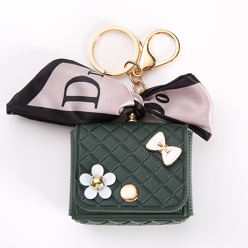 Wholesale Reduced Silk Scarf Bluetooth Headset Bag Leather Coin Purse Mini Keychain